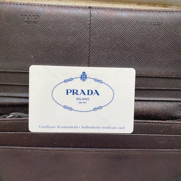 Prada dark green green nylon wallet